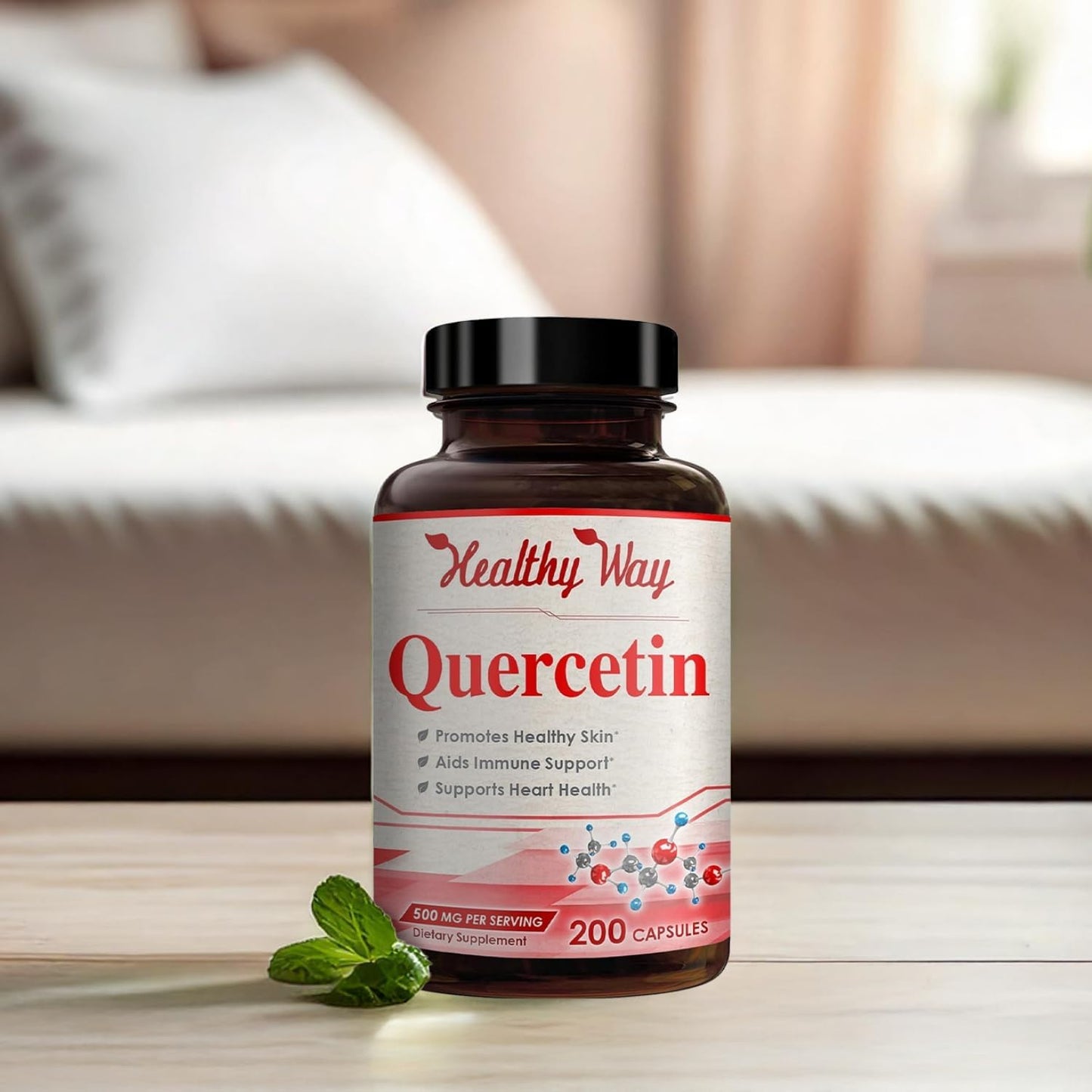 Pure Quercetin 500mg Supplement - 200 Capsules - Cardiovascular Health Support