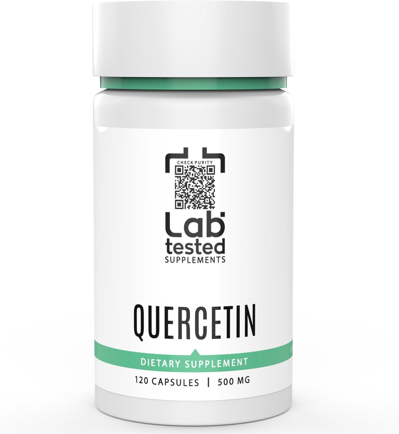 Pure Quercetin Capsules - 500mg, Lab Tested, No Fillers, 120 Count - 3rd Party COA Included