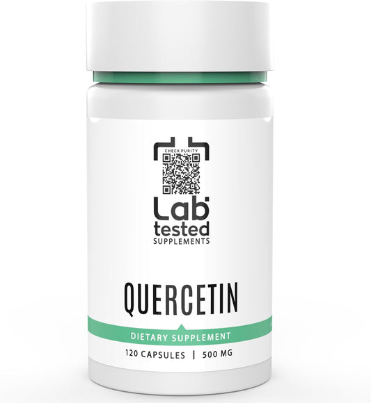 Pure Quercetin Capsules - 500mg, Lab Tested, No Fillers, 120 Count - 3rd Party COA Included