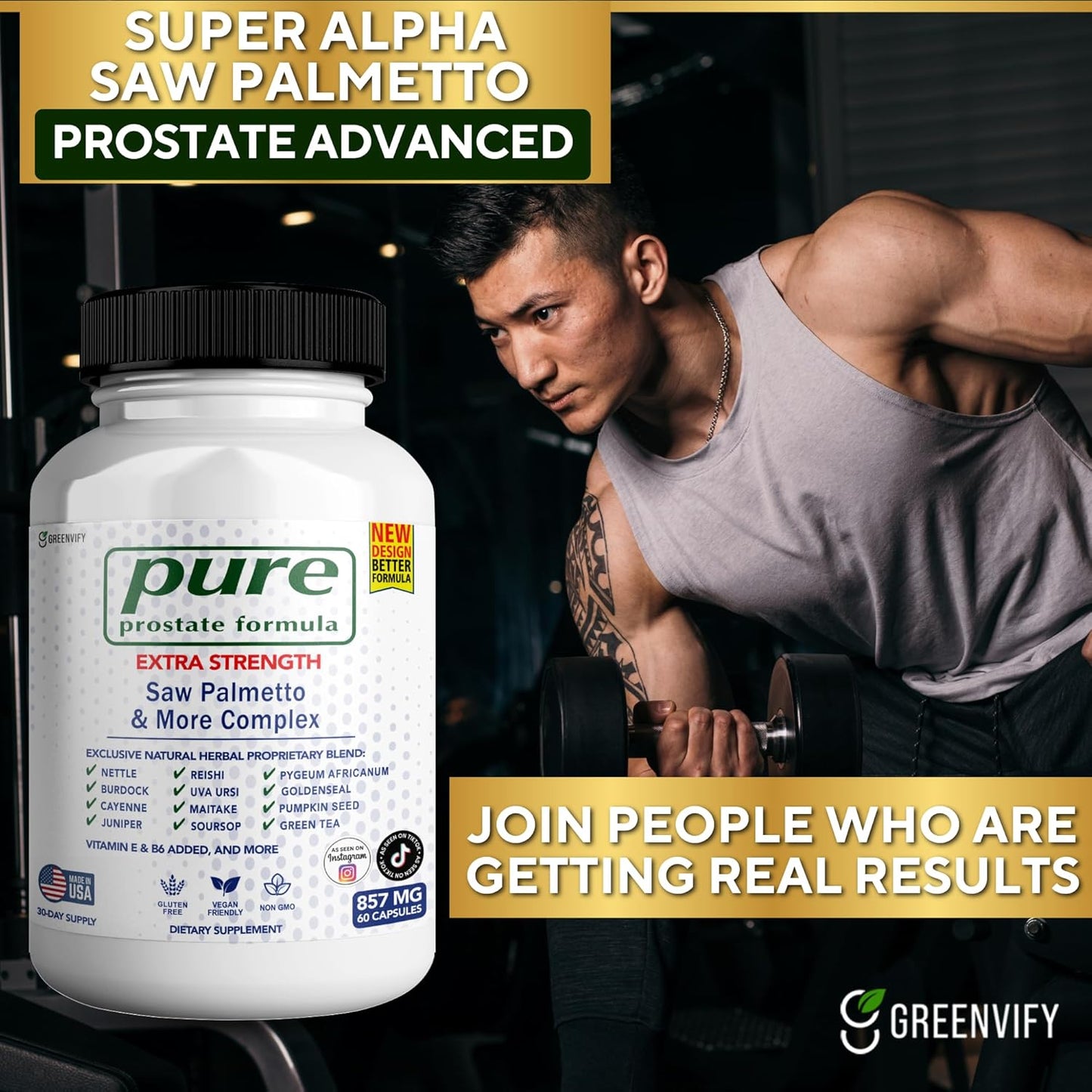 Pure Saw Palmetto Prostate Formula Capsules for Men - 857mg Complex, Maximum Strength Natural Health Supplements to Support Normal Function - Pack of 2