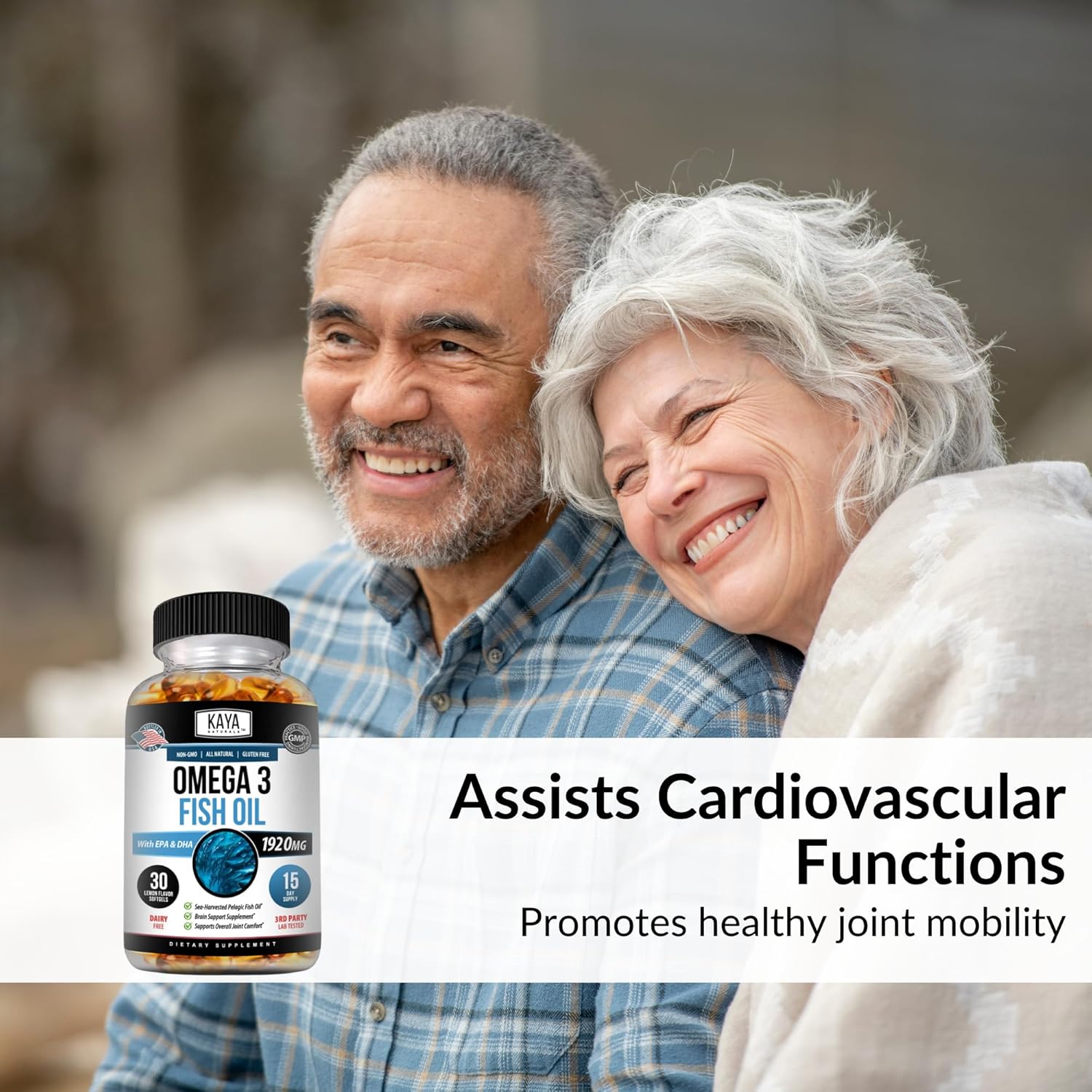 Pure Sea-Harvested Omega 3 Fish Oil Softgels - 30 Count | No Fishy Aftertaste - Kaya Naturals Omega 3 Supplement | Nature Made Omega 3 Vitamins