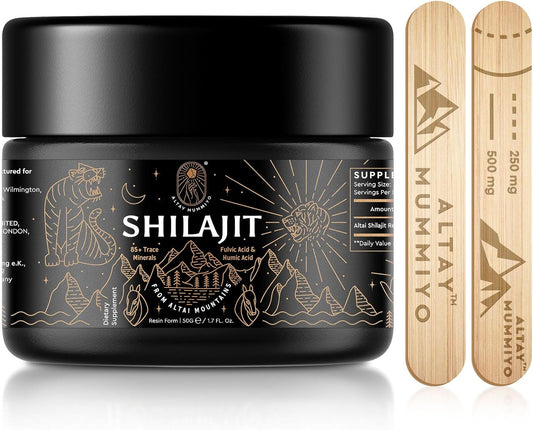 Pure Siberian Shilajit Resin Supplement with Fulvic Acid & Trace Minerals - Boost Metabolism & Immune System - 100 Servings / 50g