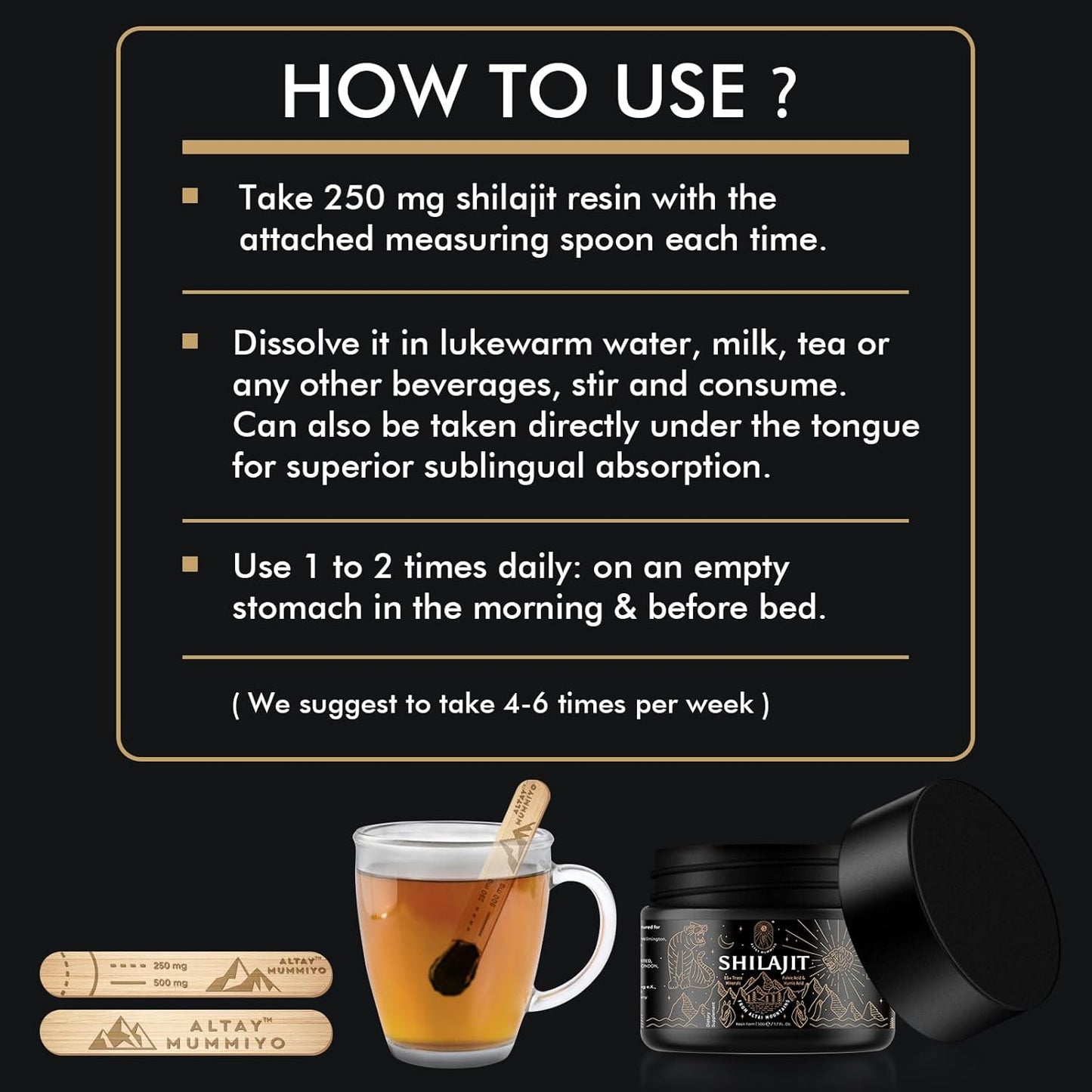 Pure Siberian Shilajit Resin Supplement with Fulvic Acid & Trace Minerals - Boost Metabolism & Immune System - 100 Servings / 50g