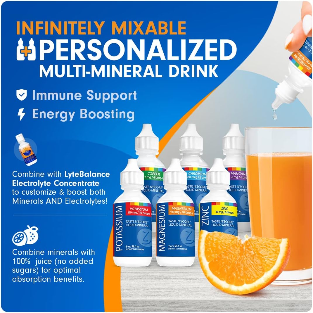 Pure Taste N' Score Magnesium Liquid Ionic Mineral Supplement - 100% Pure - 110mg - 72 Servings