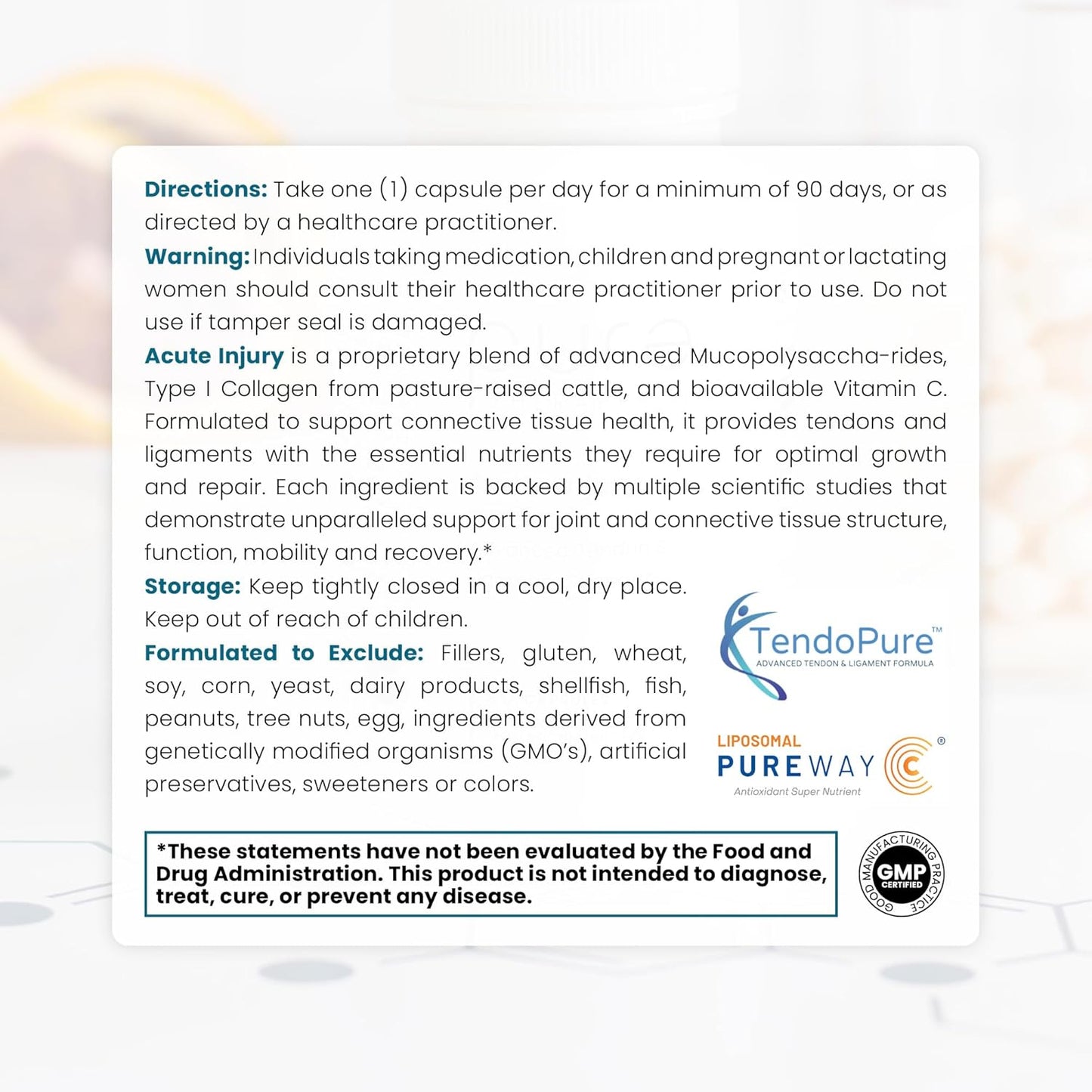 Pure TheraPro Rx Acute Injury Support for Tendon & Ligament Health - 90 Capsules