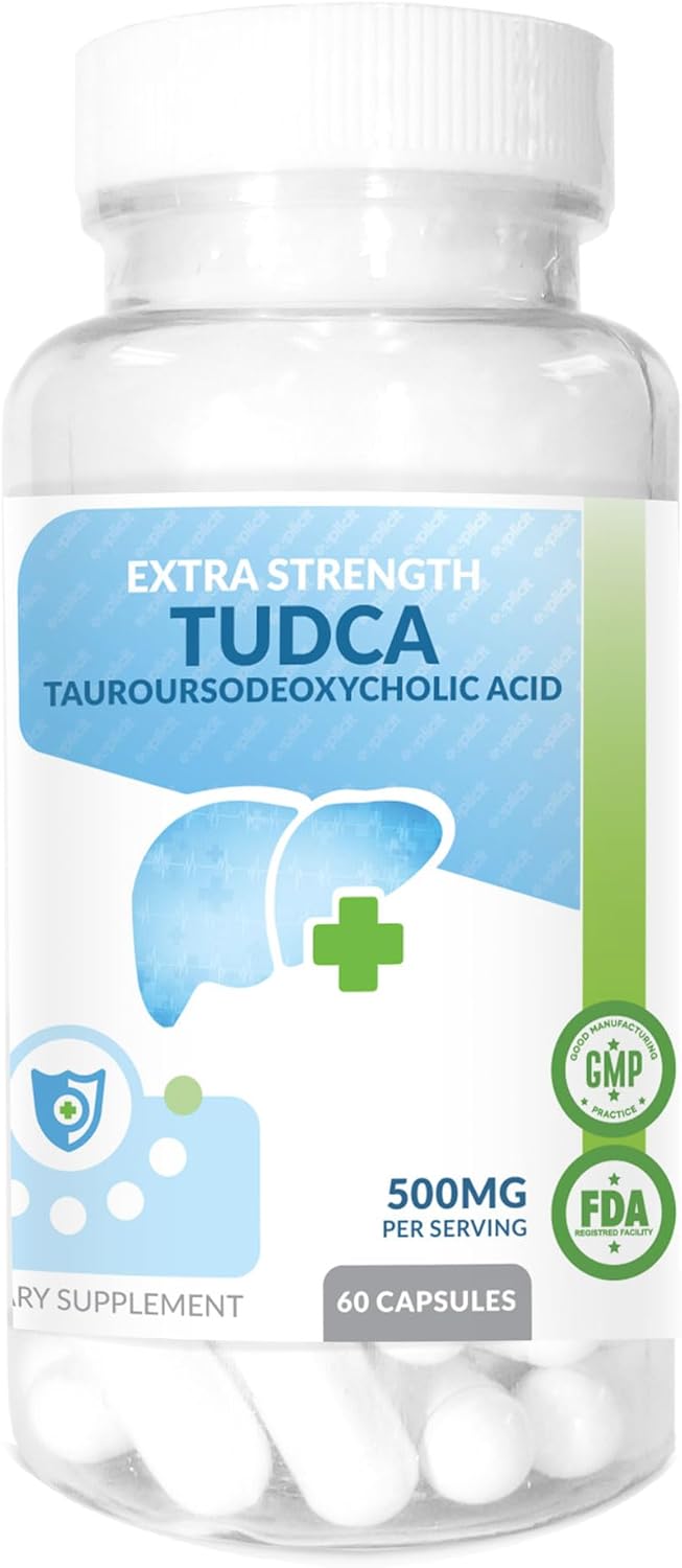 Pure TUDCA Liver Support Supplement - 500mg Per Serving - Promotes Liver Health - 60 Capsules