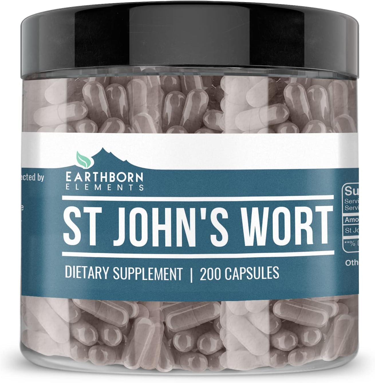 Pure & Undiluted Earthborn Elements St. John’s Wort Capsules - 200 Count, No Additives Included
