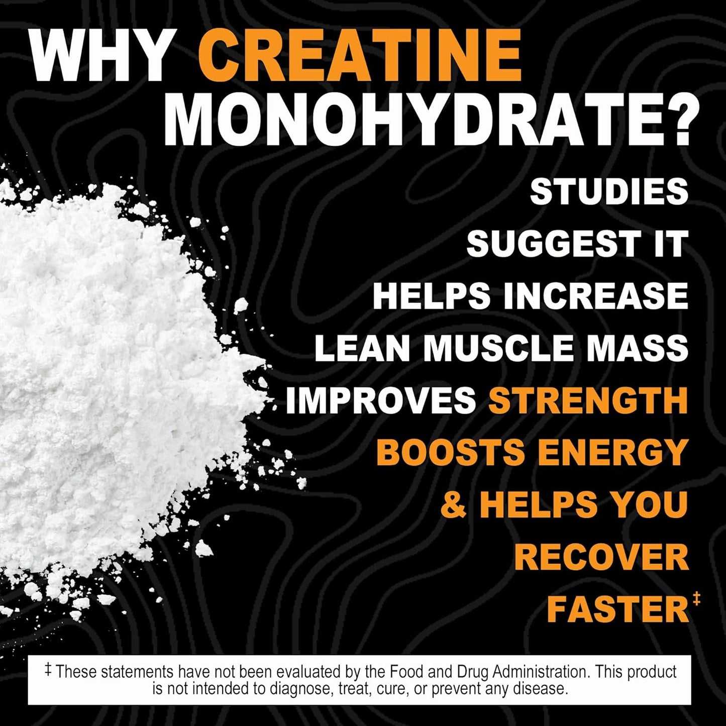 Pure USA Made Creatine Monohydrate Powder - Unflavored, 200g, 40 Servings with 5g Per Serving, 3rd Party Lab Tested, No Fillers