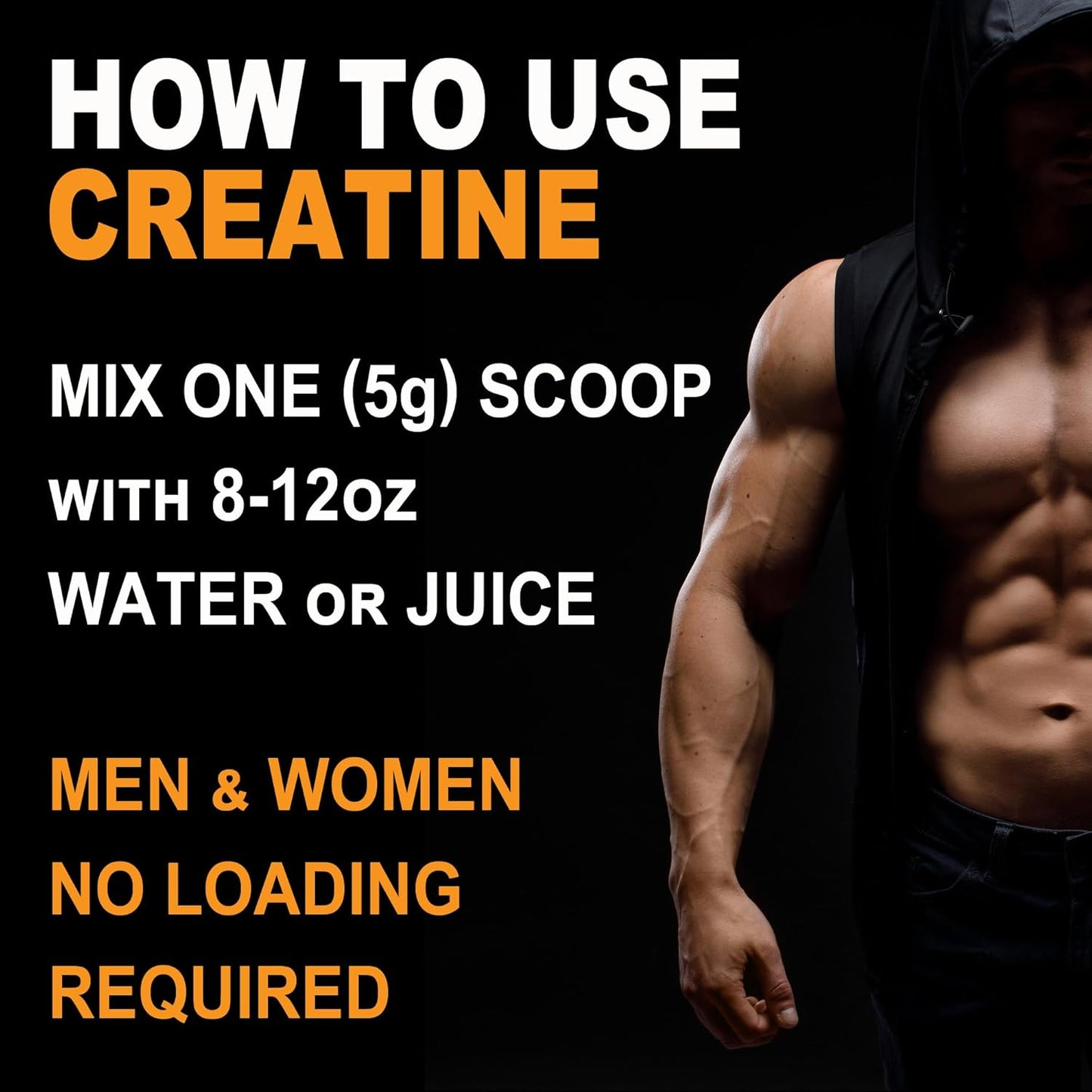 Pure USA Made Creatine Monohydrate Powder - Unflavored, 200g, 40 Servings with 5g Per Serving, 3rd Party Lab Tested, No Fillers