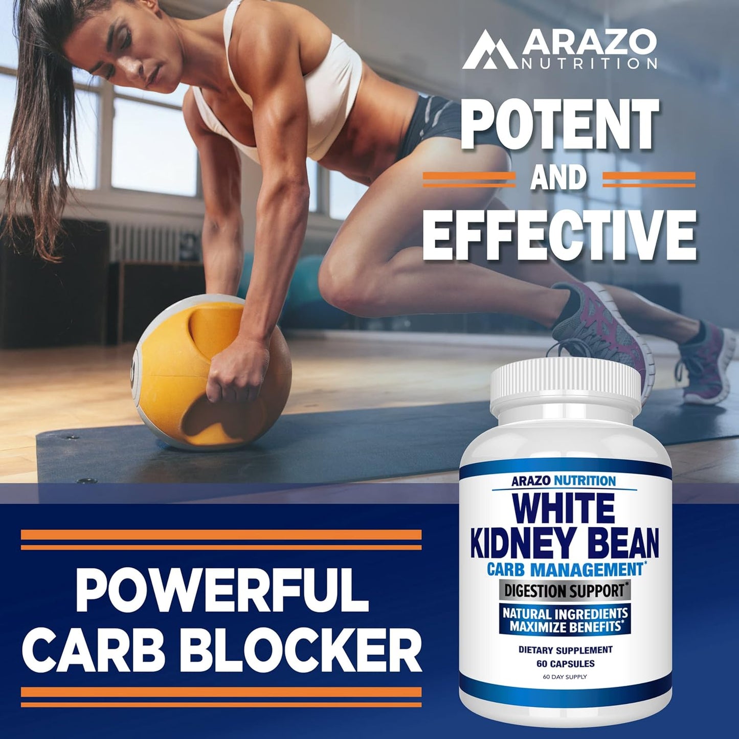 Pure White Kidney Bean Extract - Effective Carb Blocker and Fat Absorber for Weight Management - Stop Carb Absorption