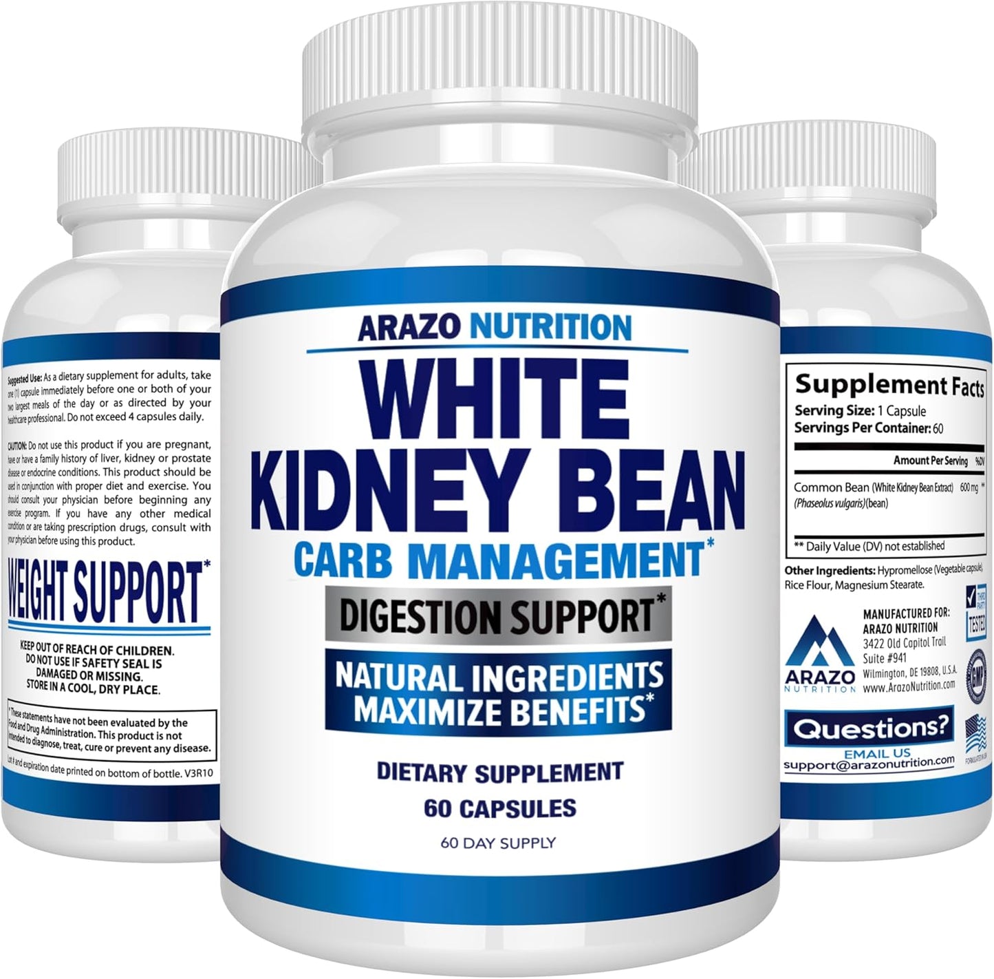 Pure White Kidney Bean Extract - Effective Carb Blocker and Fat Absorber for Weight Management - Stop Carb Absorption