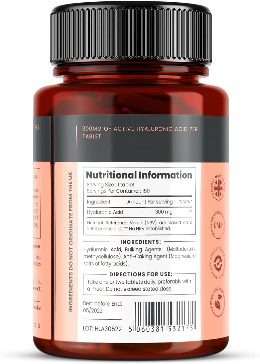 pureclinica Triple Strength Hyaluronic Acid 300mg Tablets x 360 - 12 Months Supply