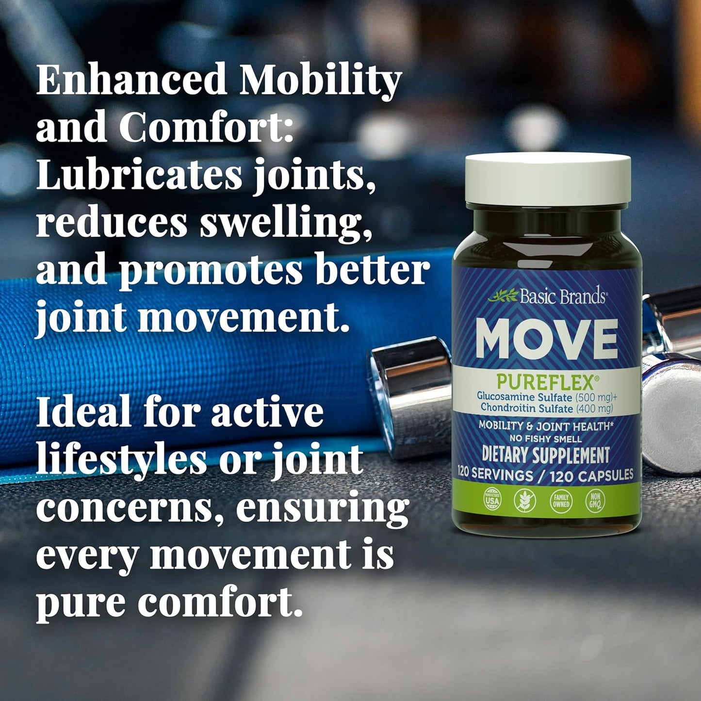 Pureflex Glucosamine Chondroitin - Joint Support Supplement for Flexibility & Mobility - 240 Capsules