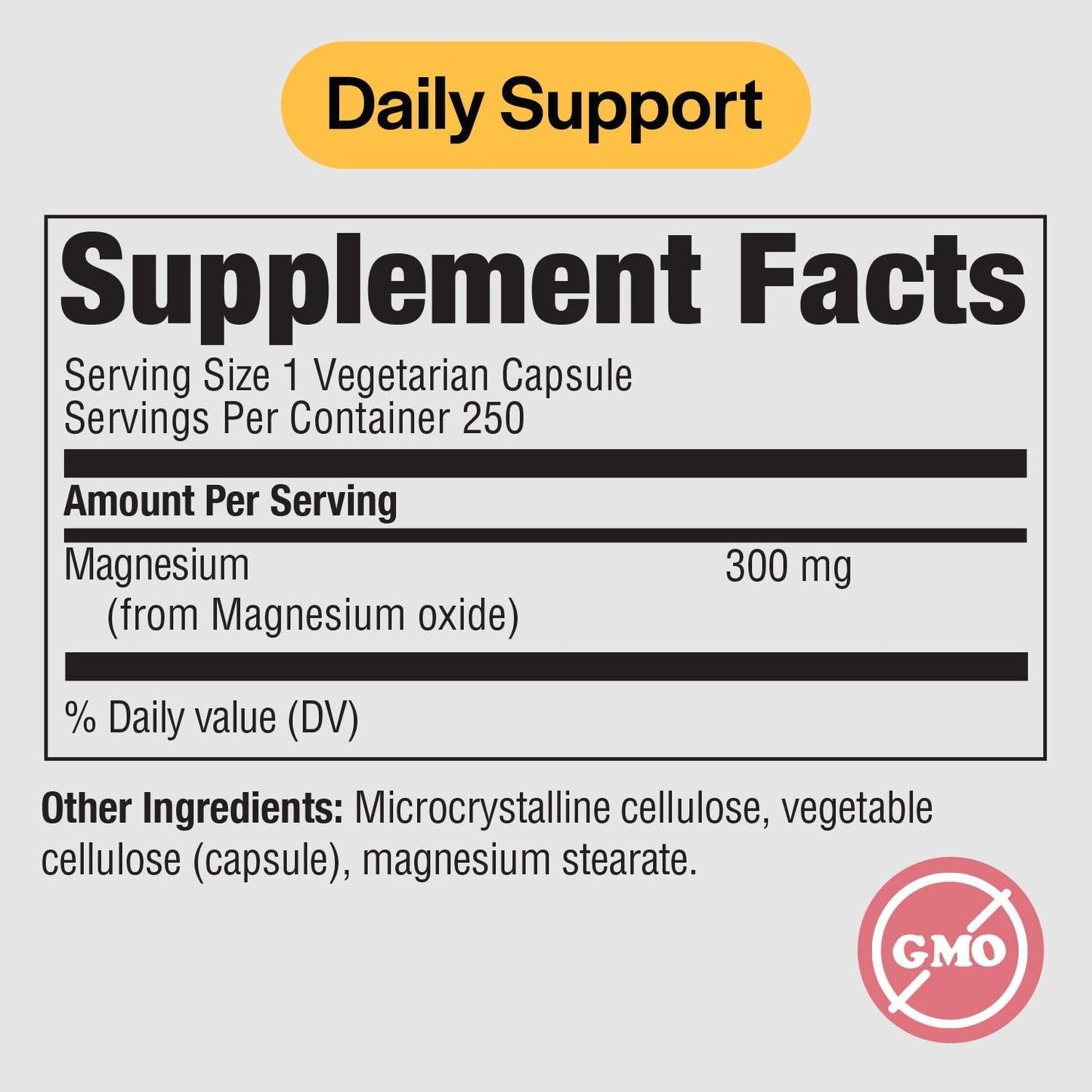 PureFormulas Magnesium Oxide 300 mg Capsules for Heart Health, Immune System, Muscle Recovery, Leg Cramps, Relaxation - Non-GMO, 250 Veg Caps