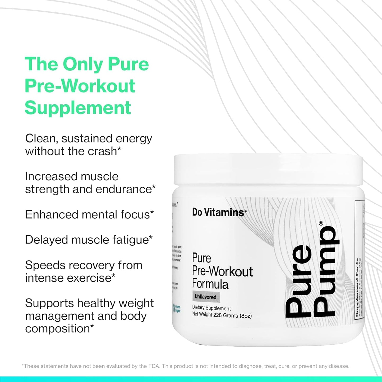 PurePump All-Natural Pre-Workout Powder - Boost Energy, Focus, and Endurance with Citrulline and Beta Alanine - Paleo, Keto, Vegan - Unflavored - 30 Servings