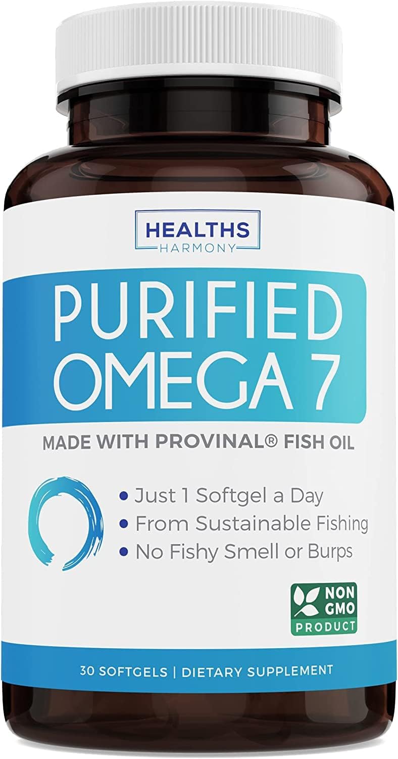 Purified Omega 7 & Hawthorn Berry Cardio Care Bundle - Non-GMO Softgels & Vegan Capsules