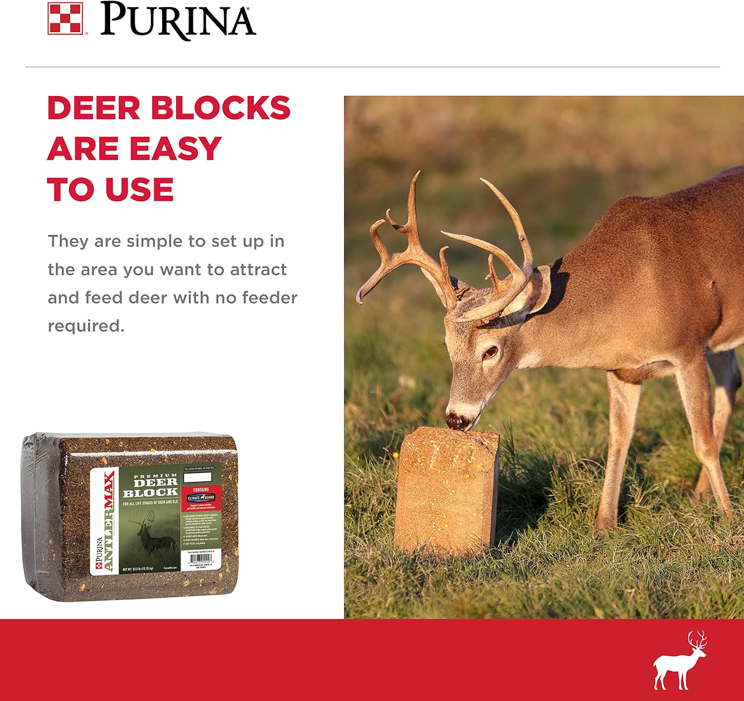 Purina AntlerMax 33 lb. Water-Resistant Deer Feed Block for Antler Growth