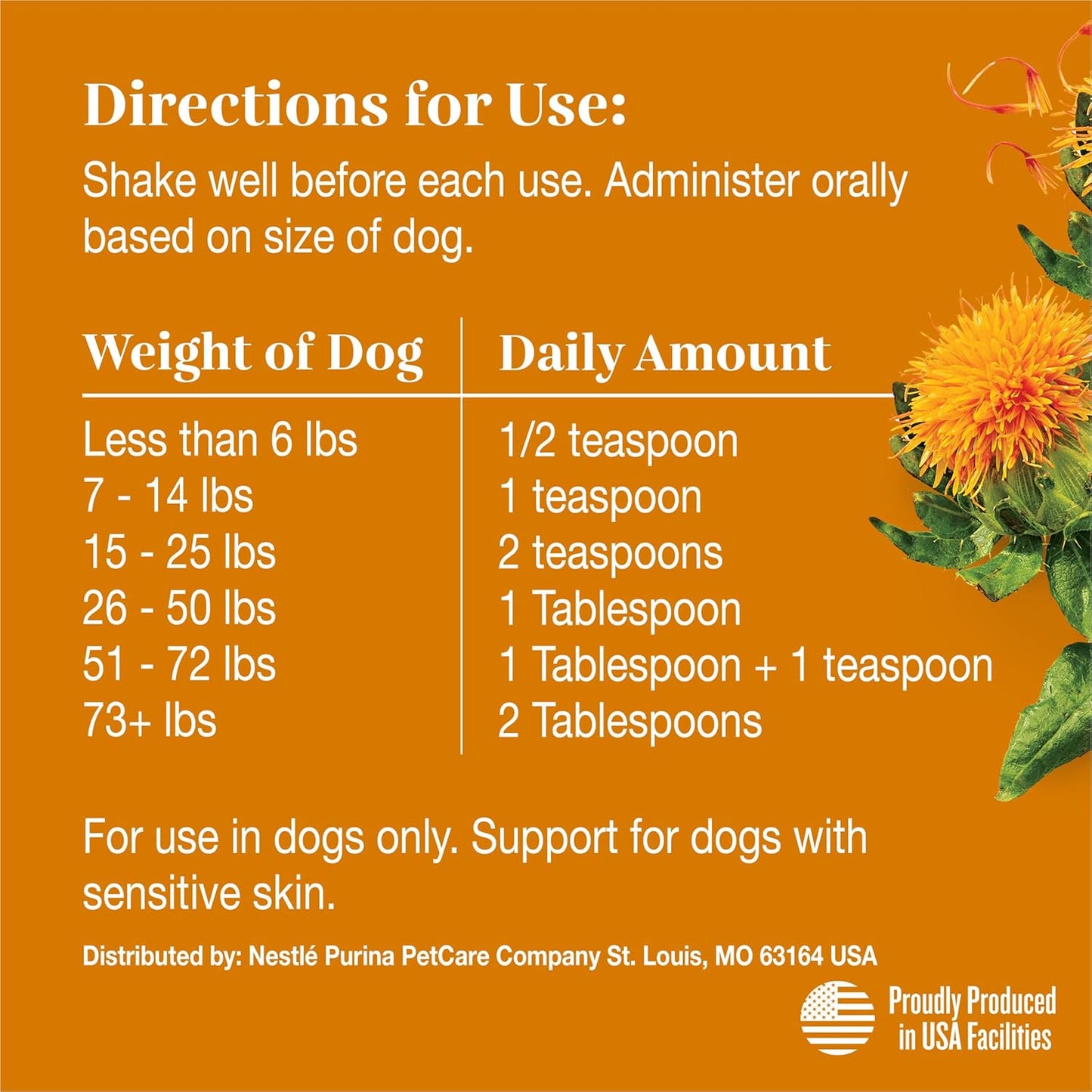 Purina EverRoot Dog Skin Care Supplements - 16 oz. Bottle with Safflower Oil for Healthy Skin and Coat
