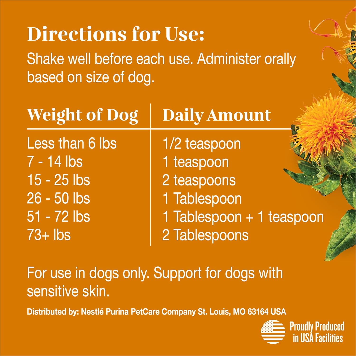 Purina EverRoot Dog Skin Care Supplements - 16 oz. Bottle with Safflower Oil for Healthy Skin and Coat