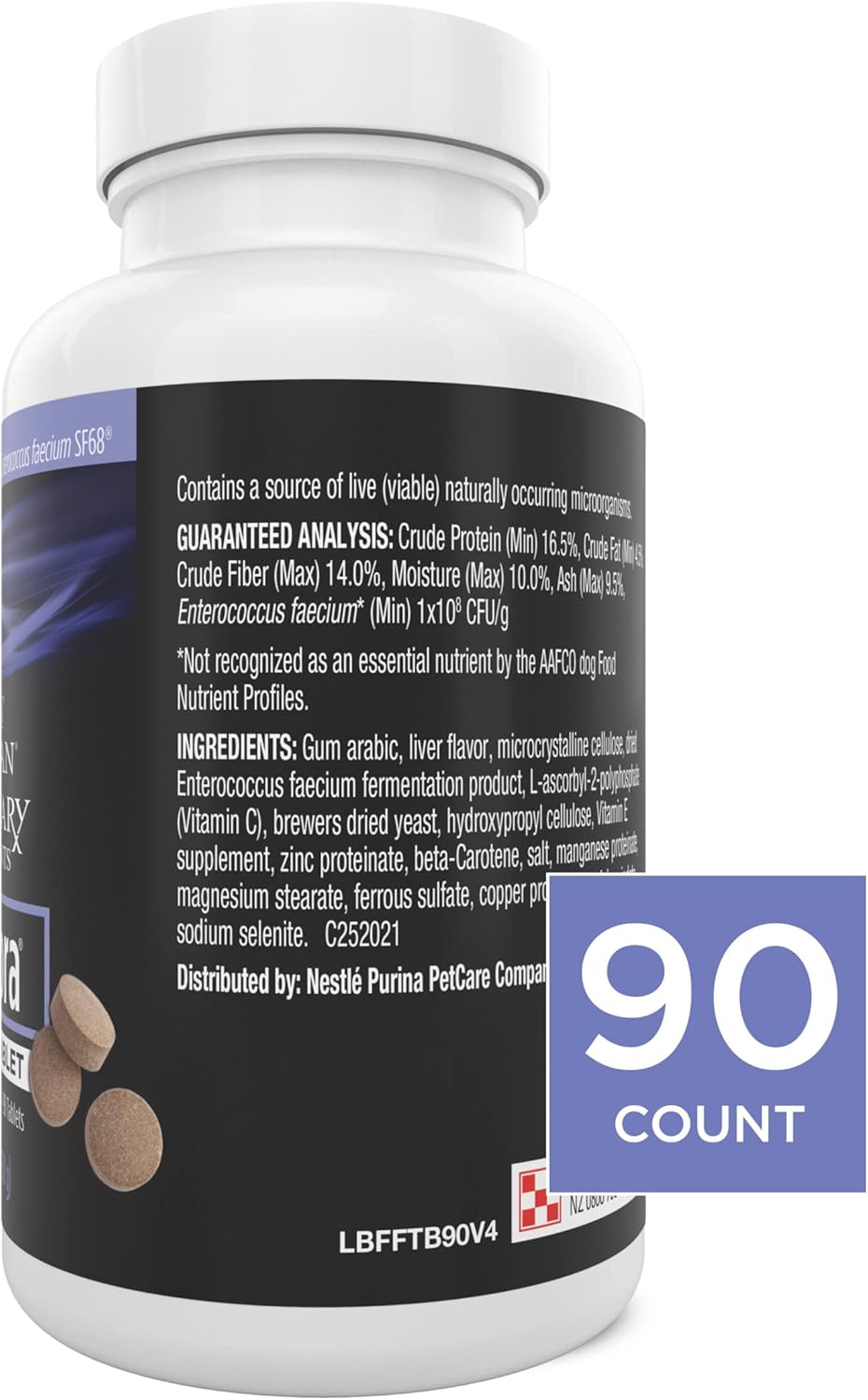 Purina Pro Plan Veterinary Diets FortiFlora Chewable Dog Probiotic Supplement - 90 Tablets