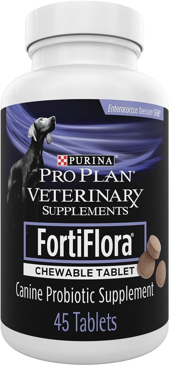 Purina Pro Plan Veterinary Supplements FortiFlora Chewable Dog Probiotic 45 ct. Tablets for Digestive Health