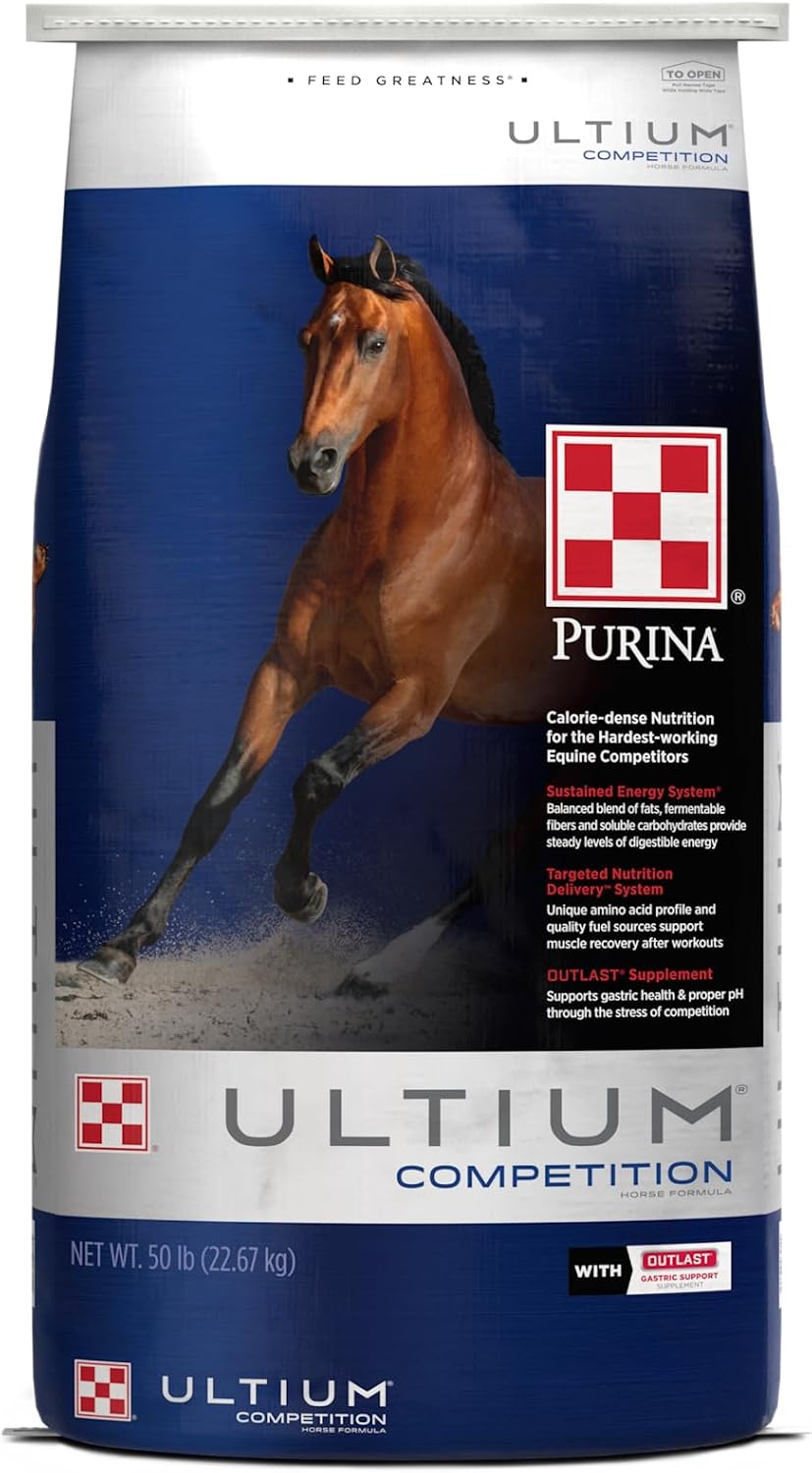 Purina Ultium Competition Horse Formula 50 lb Bag - High-Quality Horse Feed