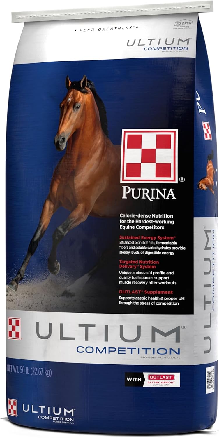 Purina Ultium Competition Horse Formula 50 lb Bag - High-Quality Horse Feed