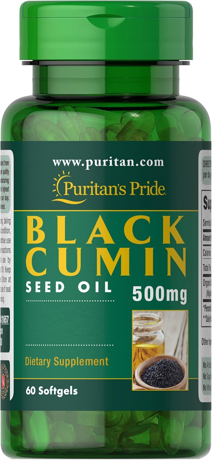 Puritan's Pride Black Seed Oil with Cumin Softgels - 500mg, 60 Count
