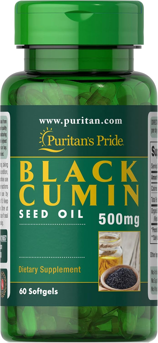 Puritan's Pride Black Seed Oil with Cumin Softgels - 500mg, 60 Count