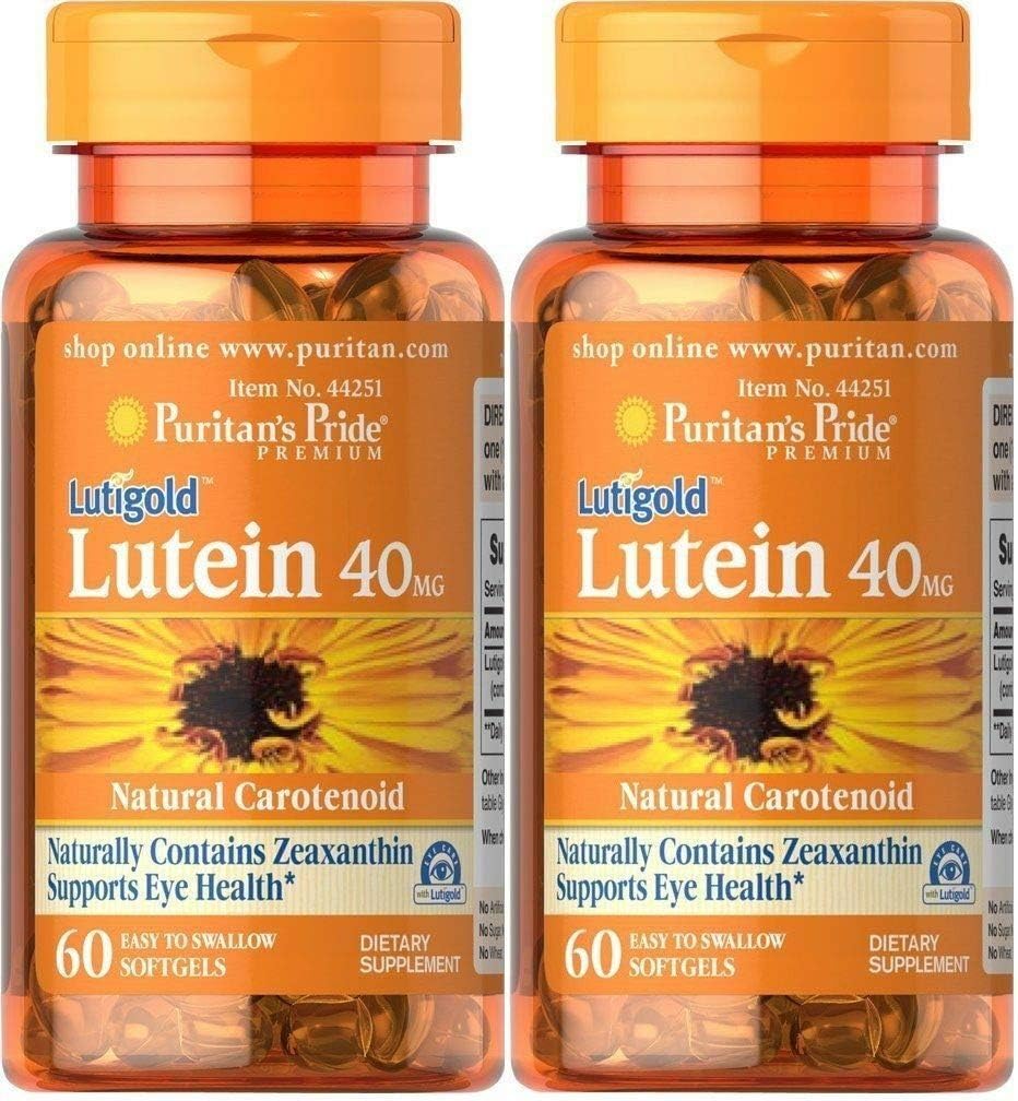 Puritan's Pride Lutein 40mg with Zeaxanthin Softgels - 120 Count Pack