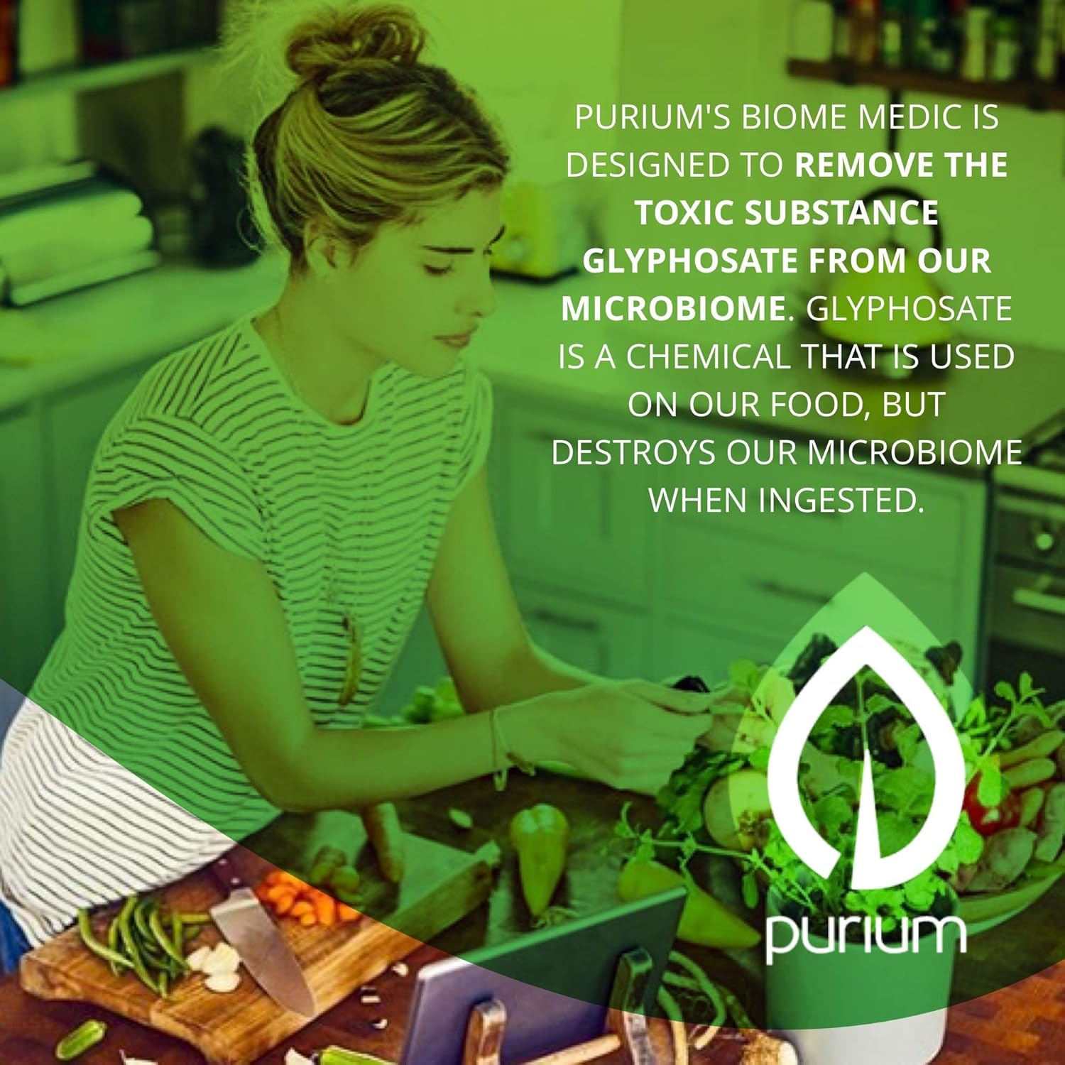 Purium Biome Medic Capsules: Gut Health Support, GMO Toxin Removal, Microbiome Repair - Vegan & Gluten Free (60 Servings)