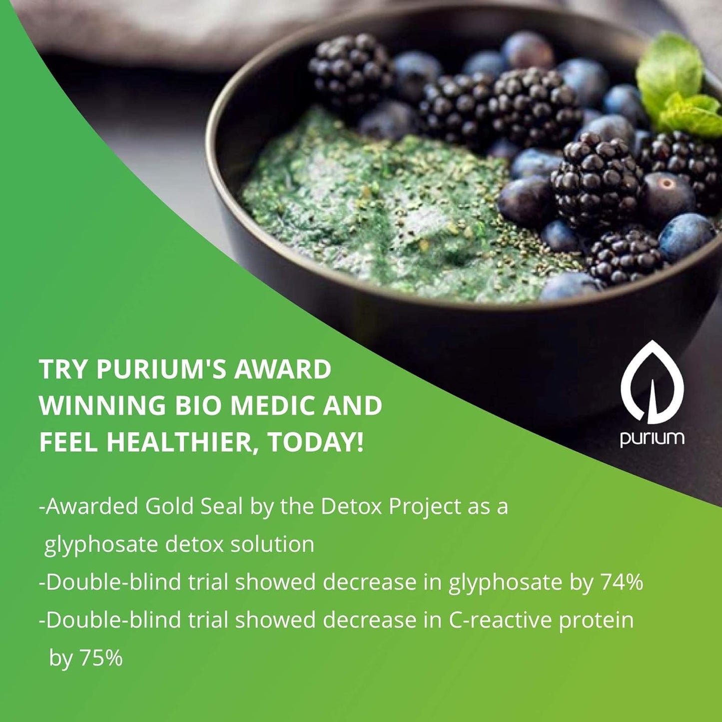 Purium Biome Medic Capsules: Gut Health Support, GMO Toxin Removal, Microbiome Repair - Vegan & Gluten Free (60 Servings)