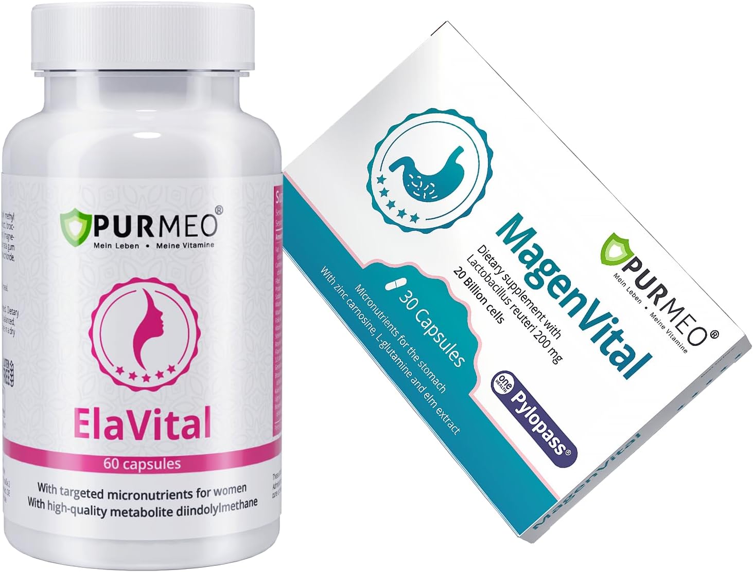 purmeo Women's Breast Health Supplement - Reduce Excess Estrogen for Hormonal Balance - Supports PMS Symptoms and Pylopass Probiotic for H Pylori Treatment