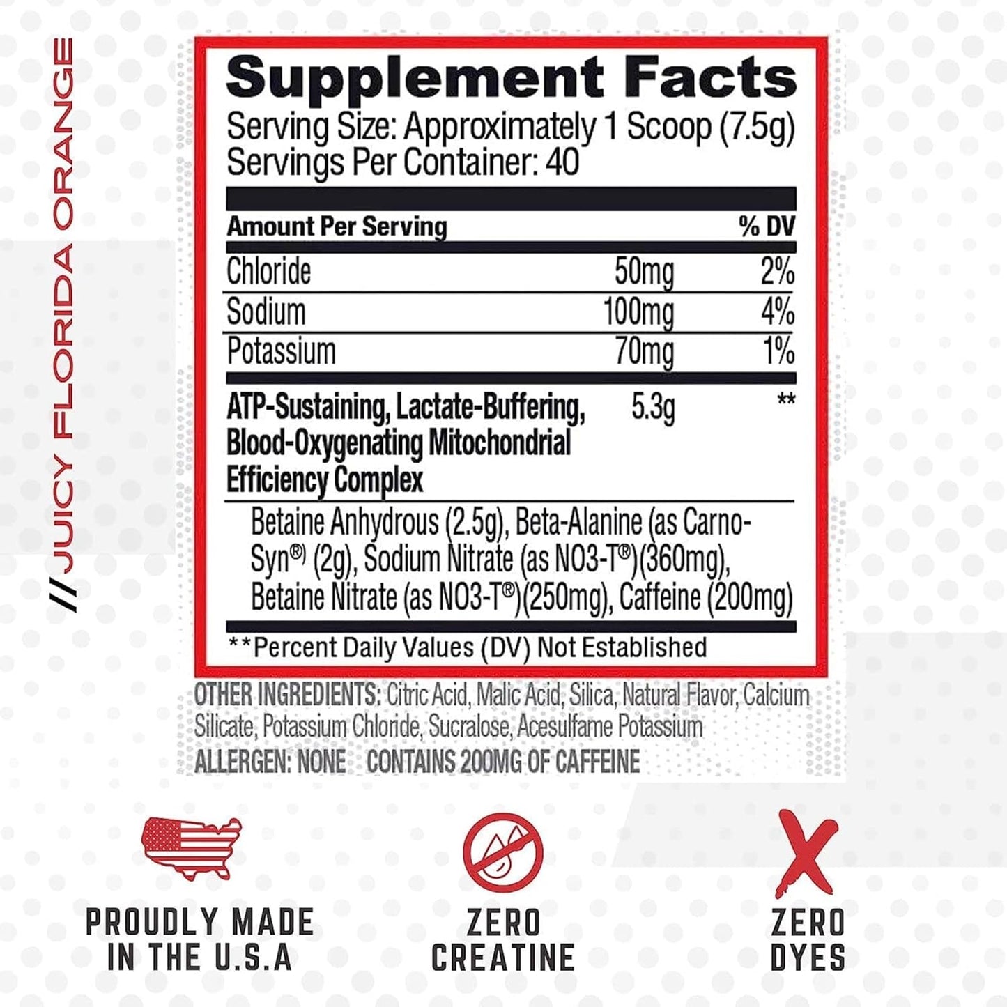 Purus Labs CONDENSE PreWorkout Powder - Juicy Florida Orange Flavor, 40 Servings
