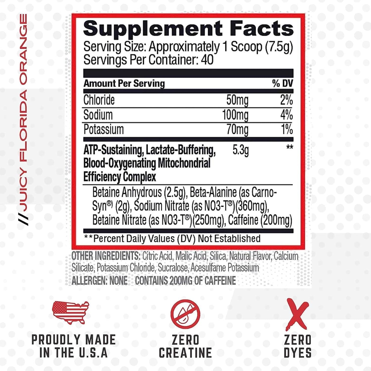 Purus Labs CONDENSE PreWorkout Powder - Juicy Florida Orange Flavor, 40 Servings