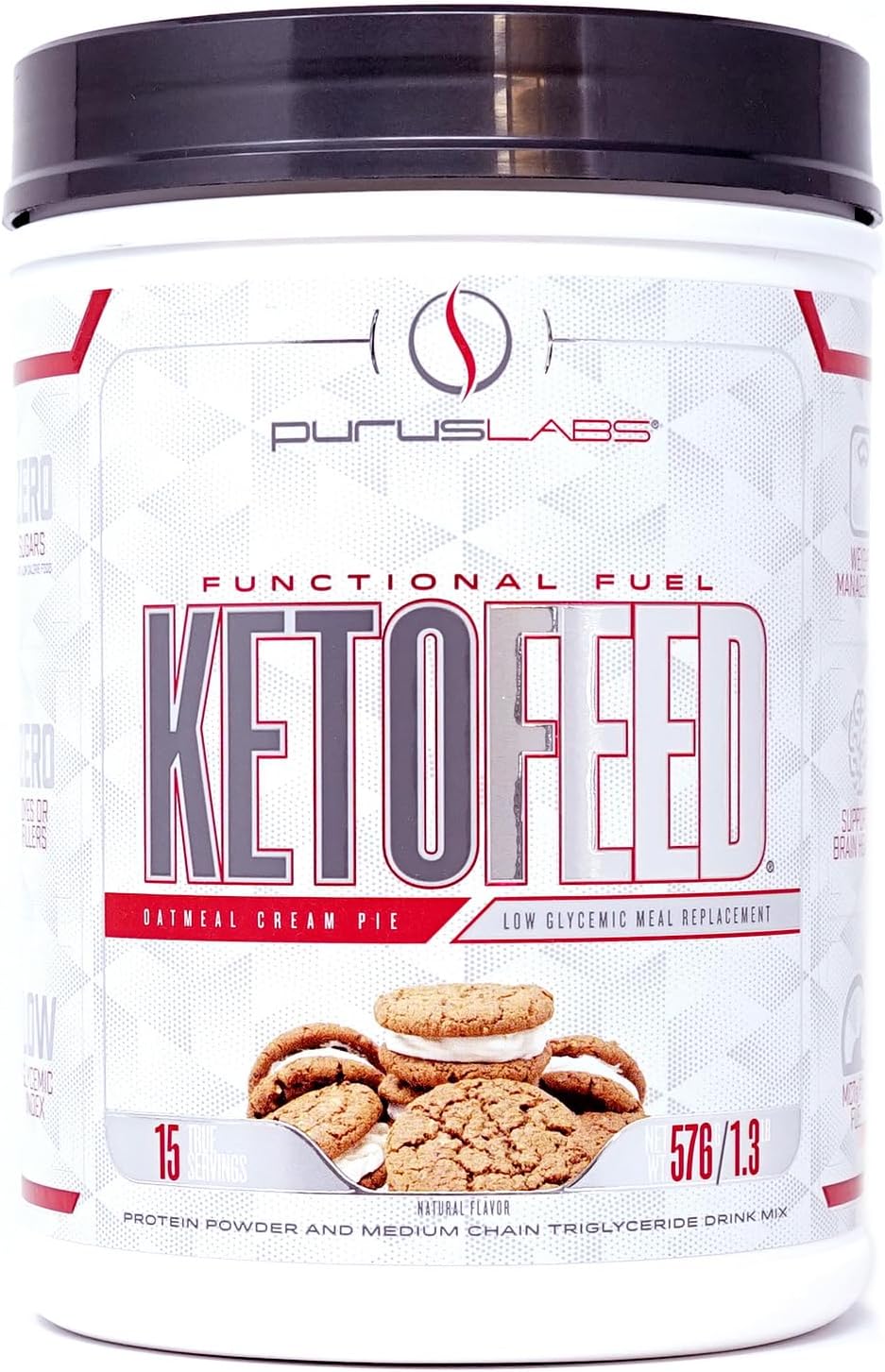 Purus Labs KETOFEED Oatmeal Cream Pie Protein Powder - 15 Servings