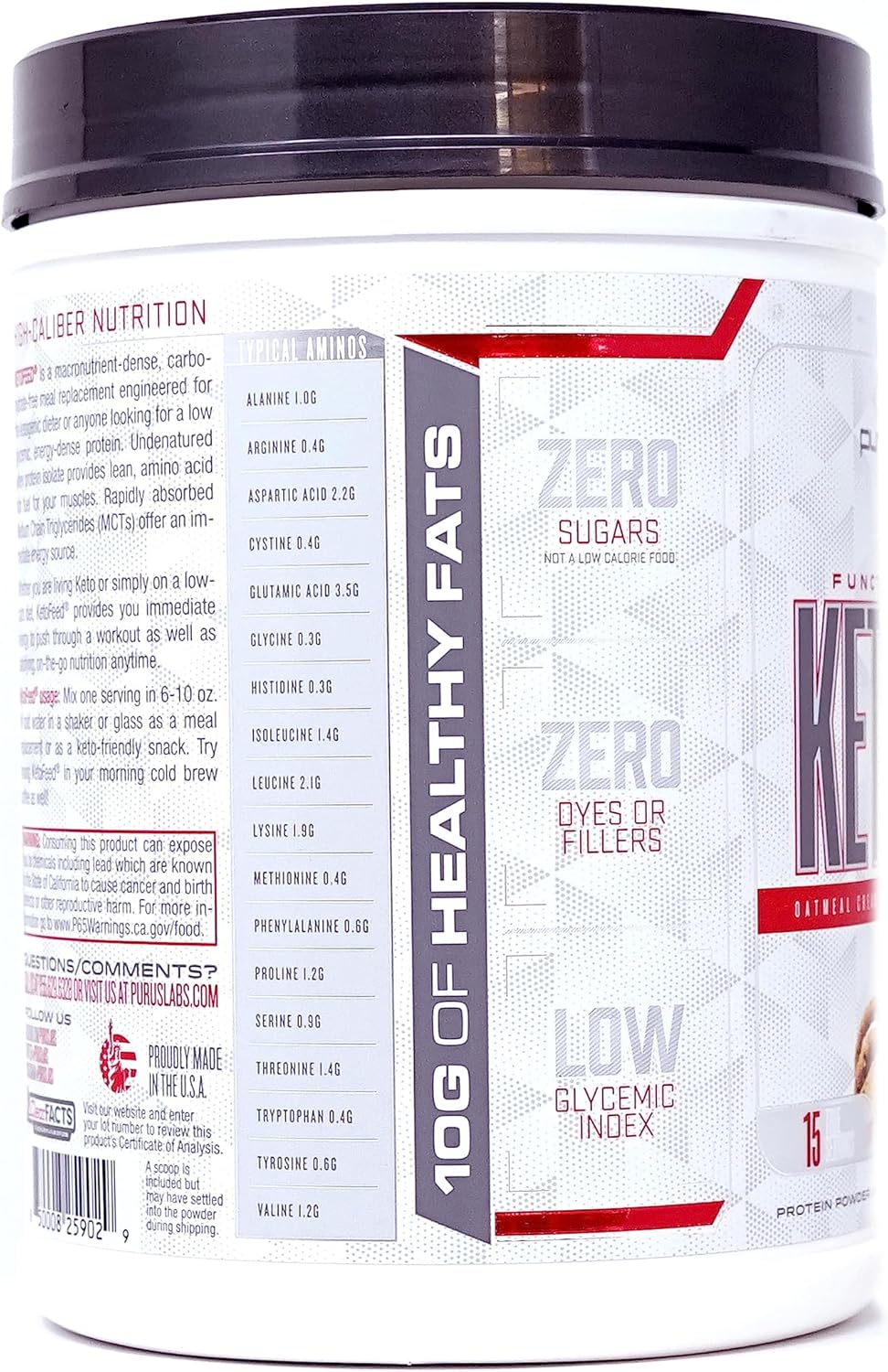 Purus Labs KETOFEED Oatmeal Cream Pie Protein Powder - 15 Servings