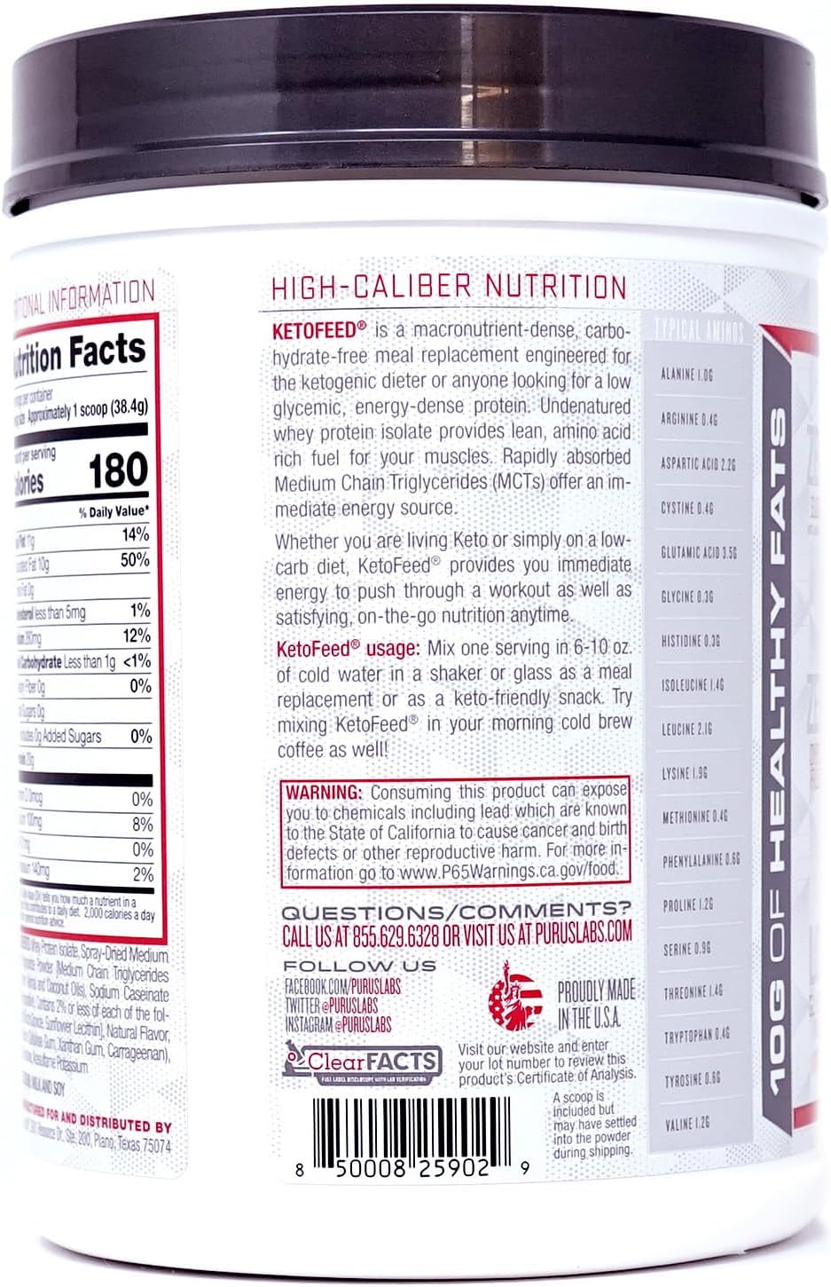 Purus Labs KETOFEED Oatmeal Cream Pie Protein Powder - 15 Servings