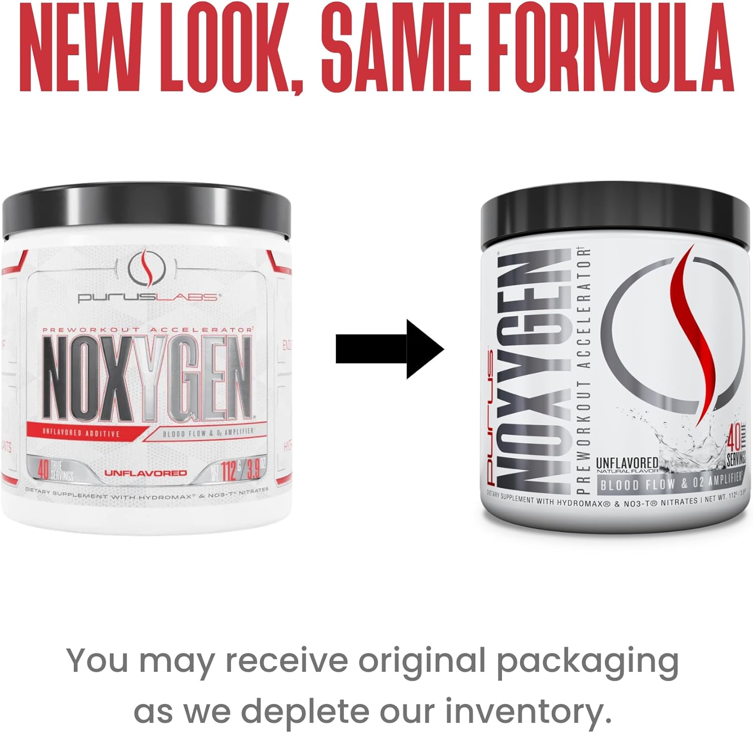 Purus Labs NOXYGEN Powder - 40 Servings, Unflavored - Nitric Oxide Booster Supplement