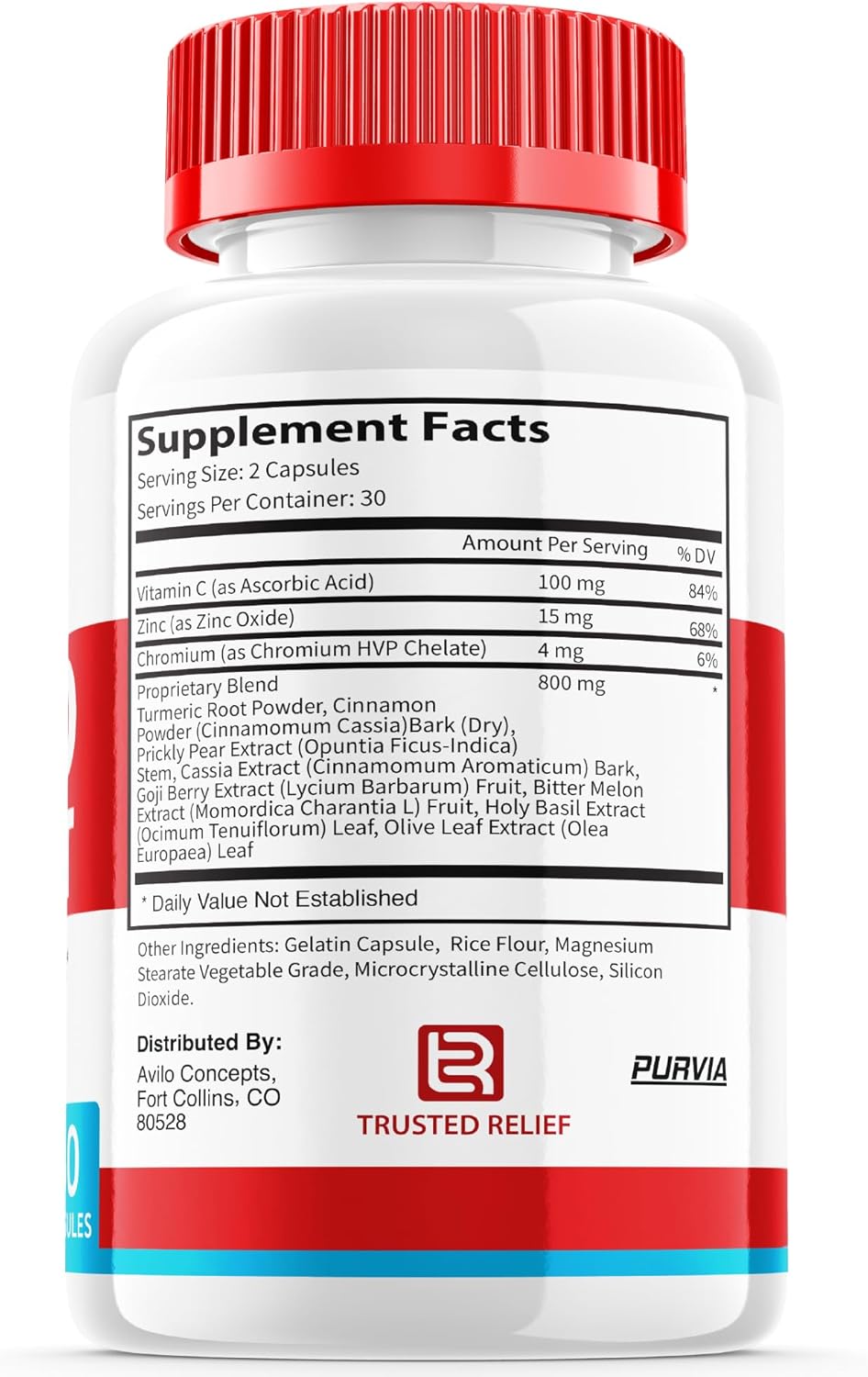 Purvia Trusted Relief Blood Support Capsules - Advanced Formula Vitamin Supplement (60 Capsules)