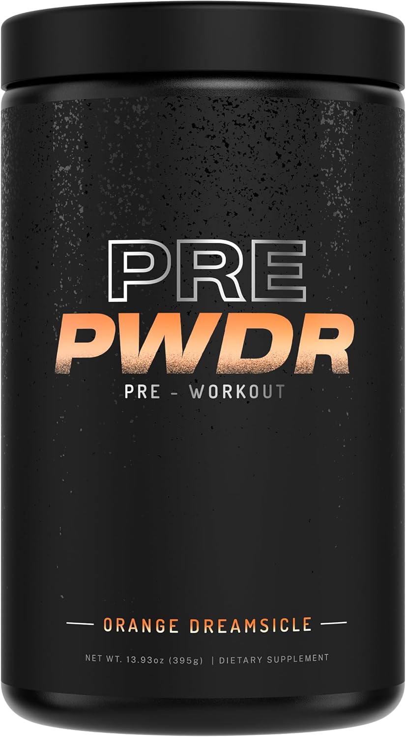 PWDRS PRE Pre-Workout Powder Supplement - Boost Energy, Focus, and Endurance with Caffeine (Orange Dreamsicle Flavor)
