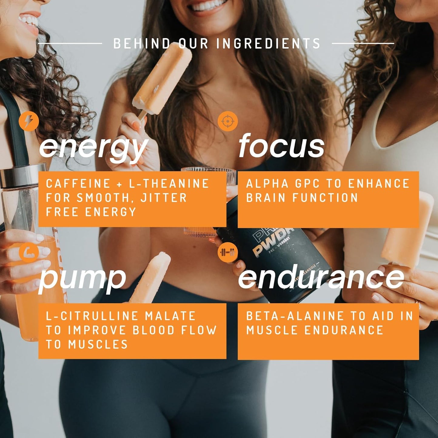 PWDRS PRE Pre-Workout Powder Supplement - Boost Energy, Focus, and Endurance with Caffeine (Orange Dreamsicle Flavor)