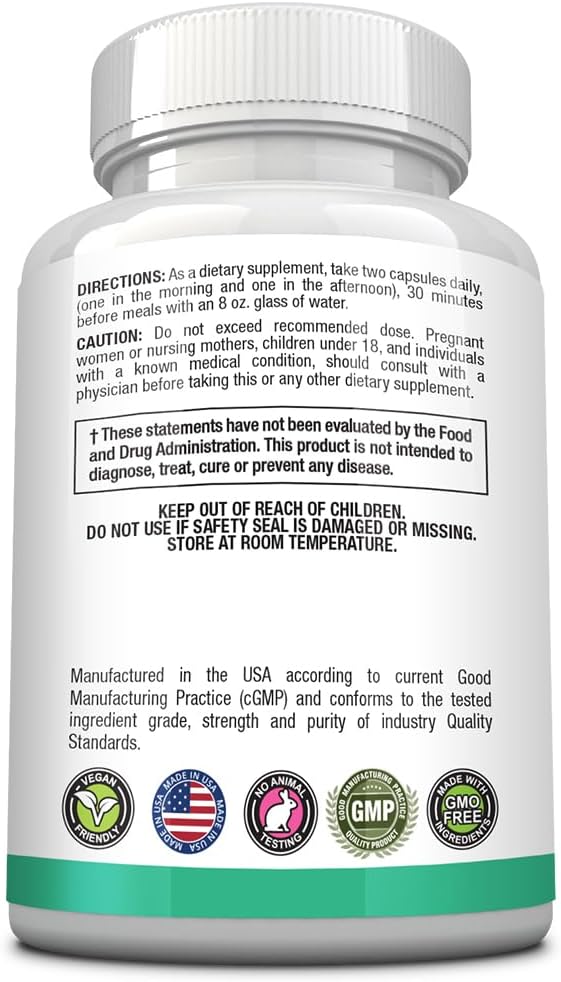Pyloriprin Digestive Support Capsules - Advanced Stomach Health Formula with Zinc, Probiotic, Broccoli Sprout, Licorice - 180 Vegan Capsules - 3 Month Supply