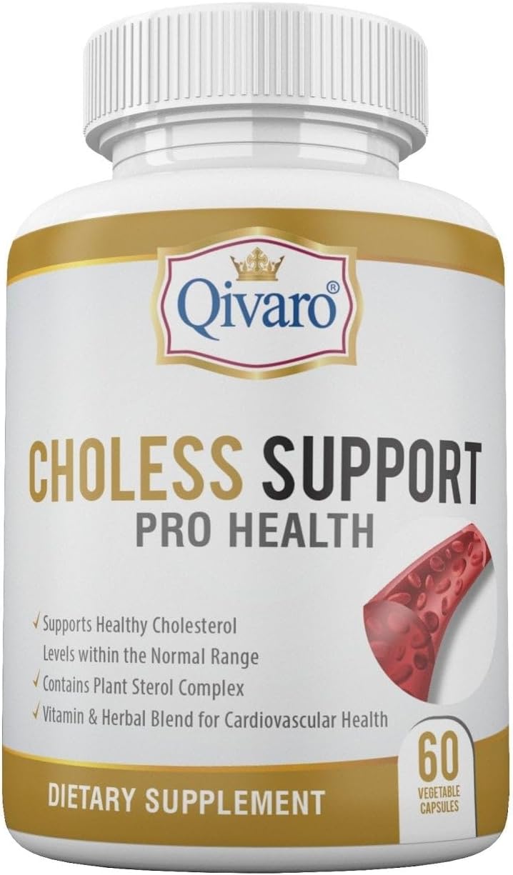 Qivaro Cholesterol & Lipid Management Supplement - Supports Pro Health with Guggul & Garlic Extract - Vegan, Non-GMO - 60 Capsules