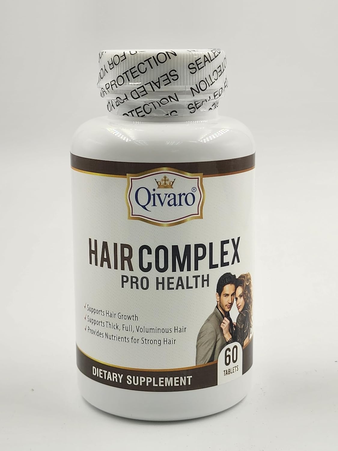 Qivaro Hair Complex Pro Health - Natural Hair Growth & Thinning Prevention Supplement - Organic Formula - Promotes Hair Growth, Reduces Loss, Regrows Hair - Vegan & Non-GMO - 60 Tablets