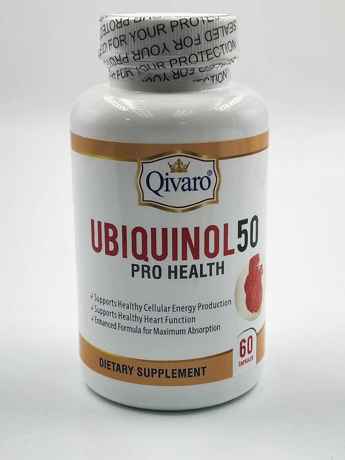 Qivaro QIH23: Ubiquinol 50 Pro Health COQ10 - 60 Capsules - Active Form Antioxidant for Energy & Wellness