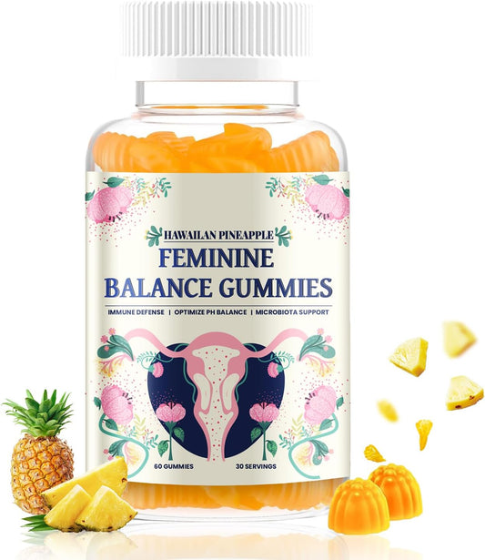 Qiyvipo Hawaiian Pineapple Feminine Balance Gummies for Women - Vegan & Gluten-Free pH & Immune Support (1)