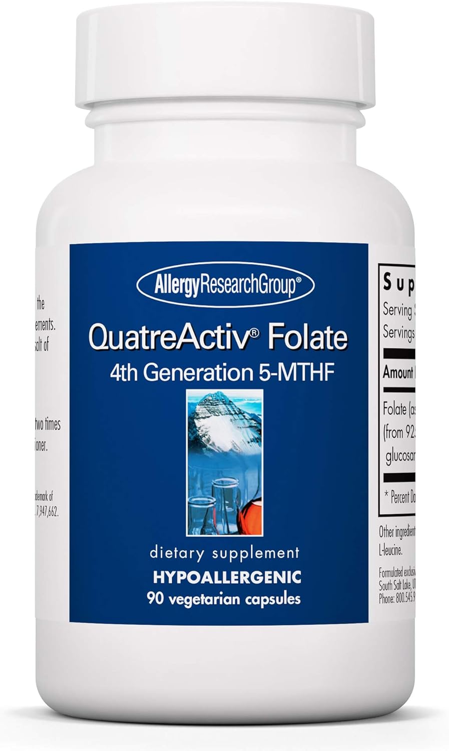 QuatreActiv Folate Supplement - Methylfolate for Methylation Support - 90 Vegetarian Capsules