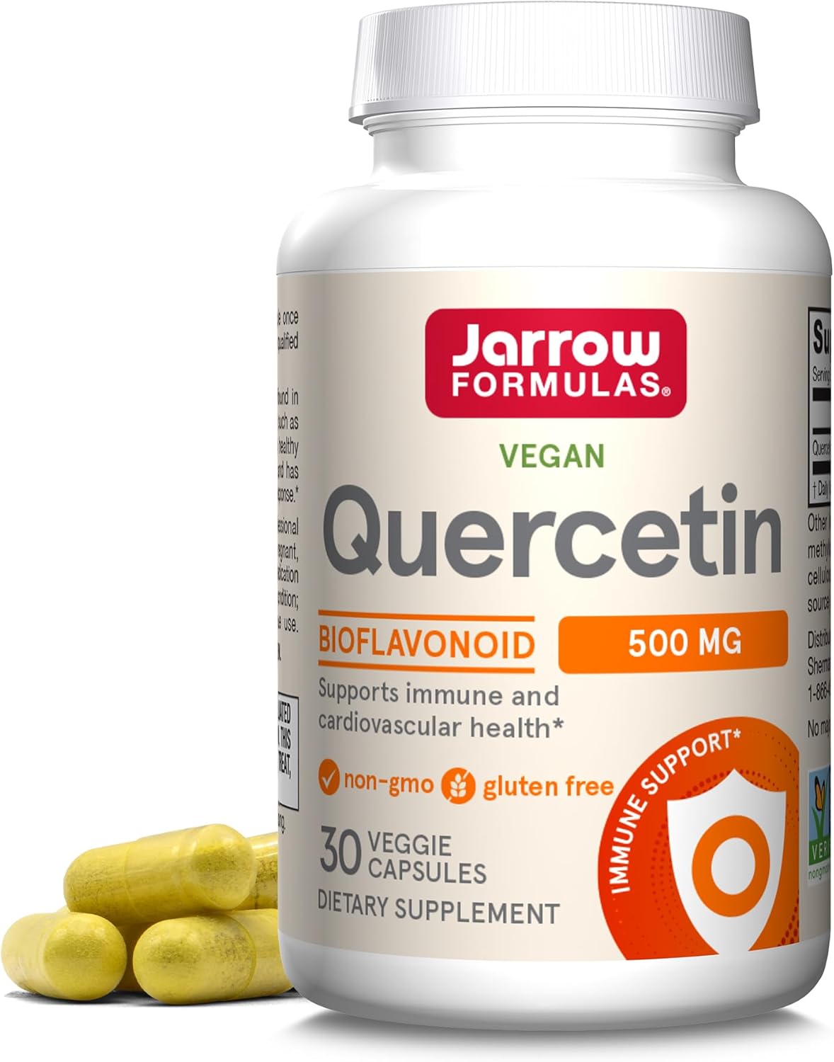 Quercetin 500mg Dietary Supplement for Cardiovascular & Immune Health - 30 Veggie Capsules