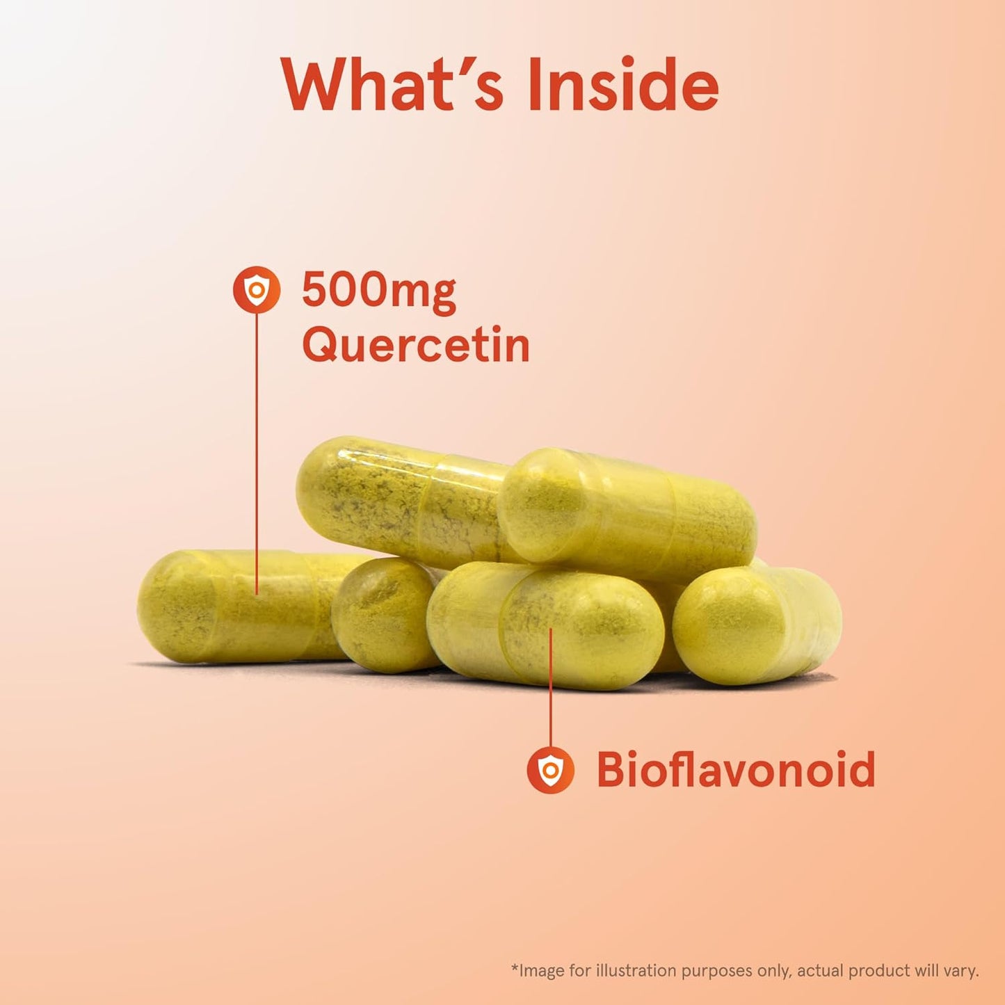 Quercetin 500mg Dietary Supplement for Cardiovascular & Immune Health - 30 Veggie Capsules